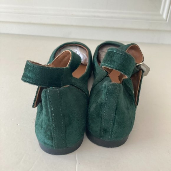 NWOB Free People Mystic Mary Jane Green Velvet Flats Sz 37.5 - Picture 5 of 7